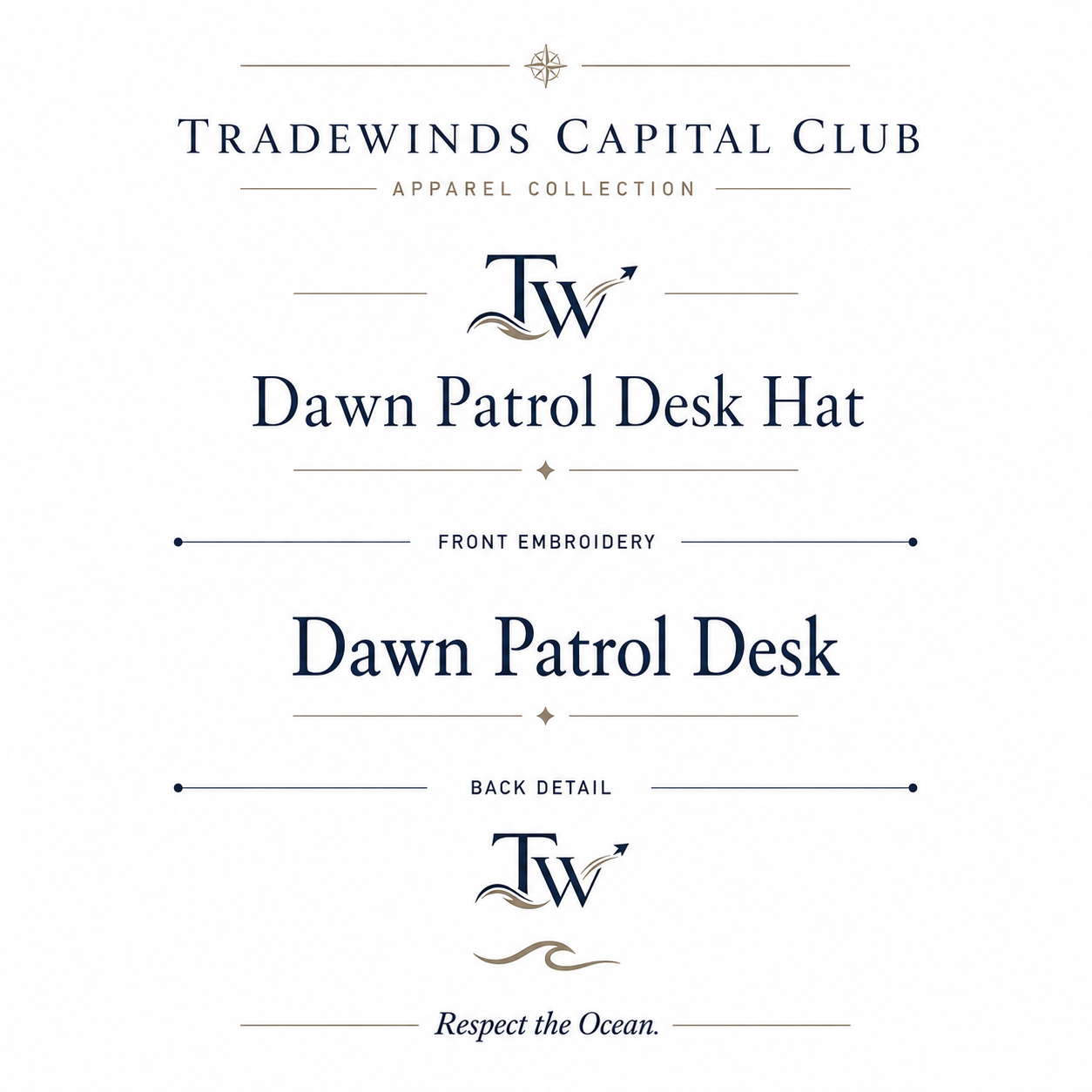 Dawn Patrol Desk Hat design sheet