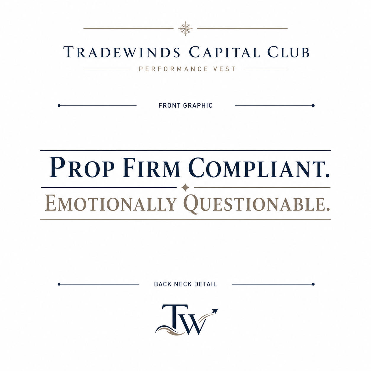 Prop Firm Compliant Tee design sheet