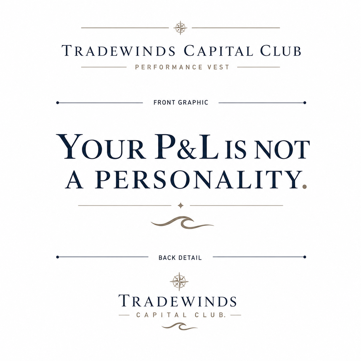 Your P&L Is Not a Personality Tee design sheet